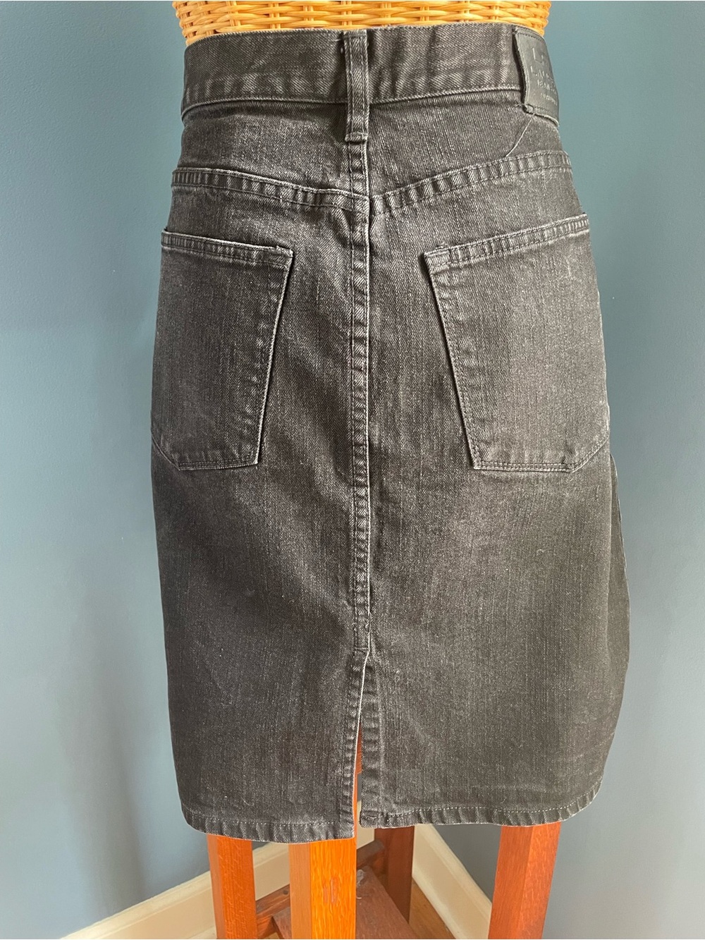 Vintage Ralph Lauren Lauren Jean Co. Black Denim Skirt Women’s Size 12 Y2K - Picture 6 of 9